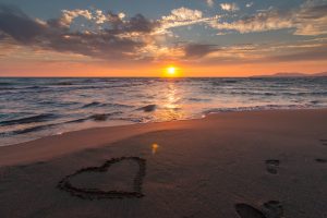 Loveheart on a beach